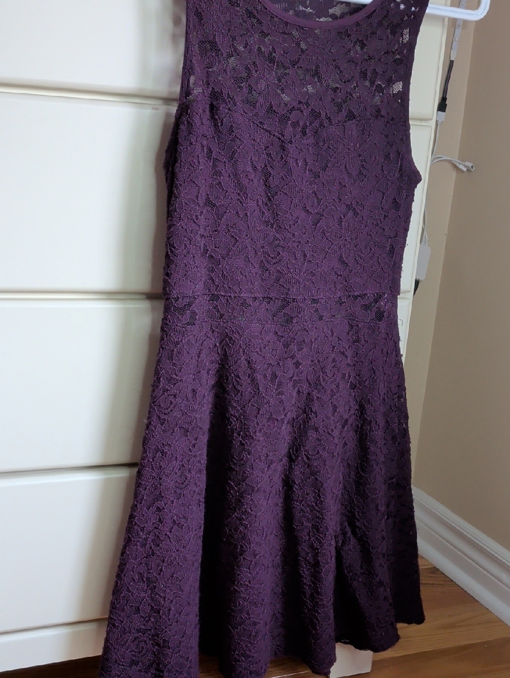 GARAGE Purple Lace Fit & Flare Dress